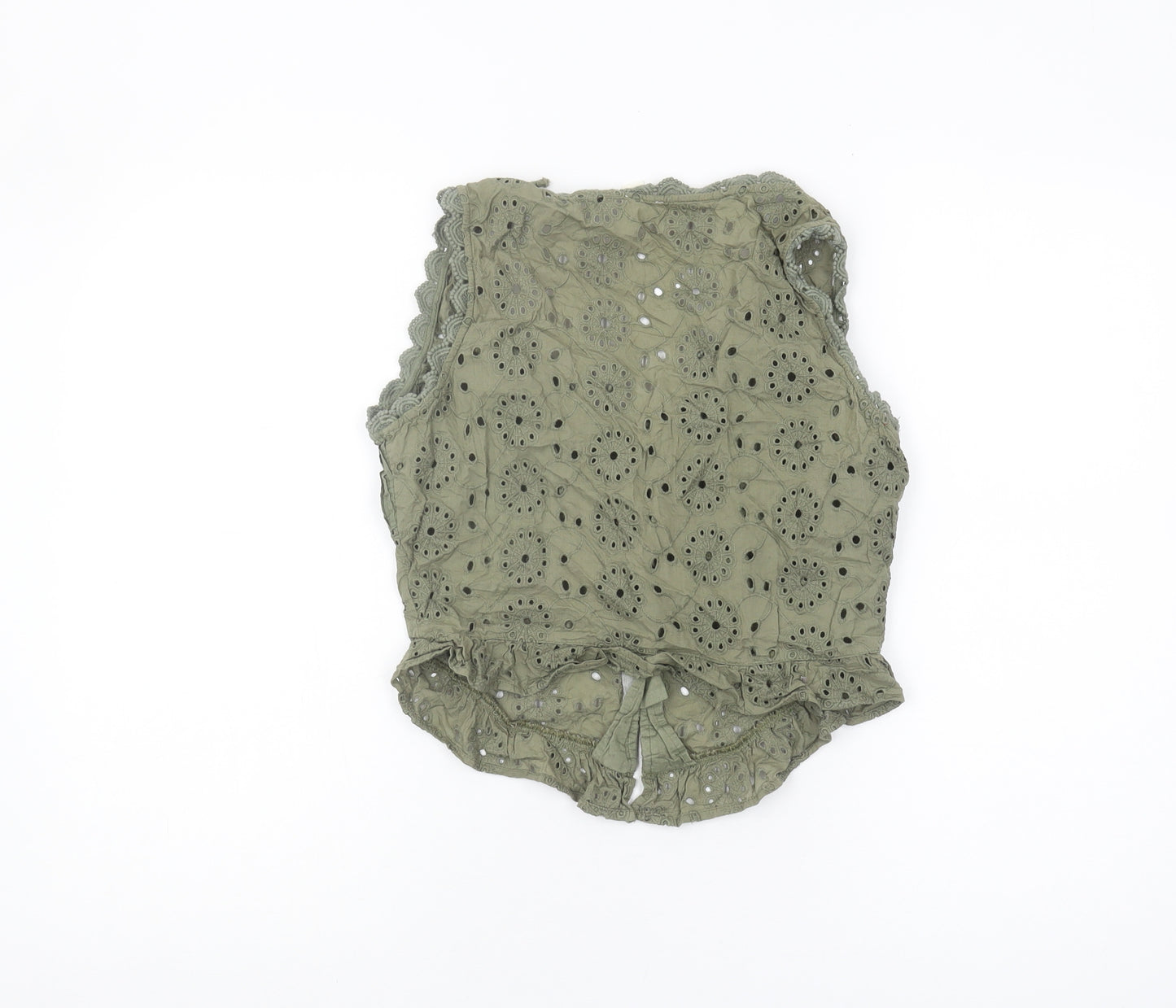 River Island Women's Green Cropped Blouse