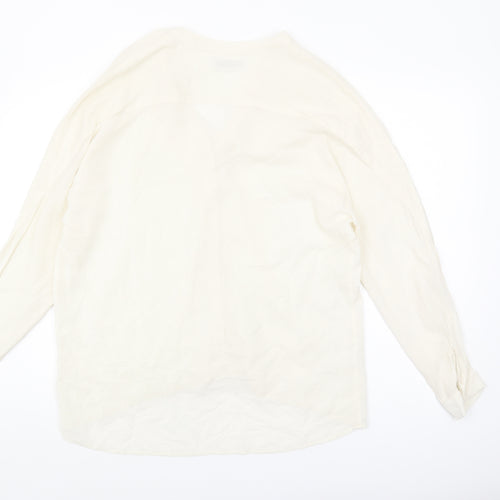 Mango Women's Ivory Long Sleeve Blouse Size S
