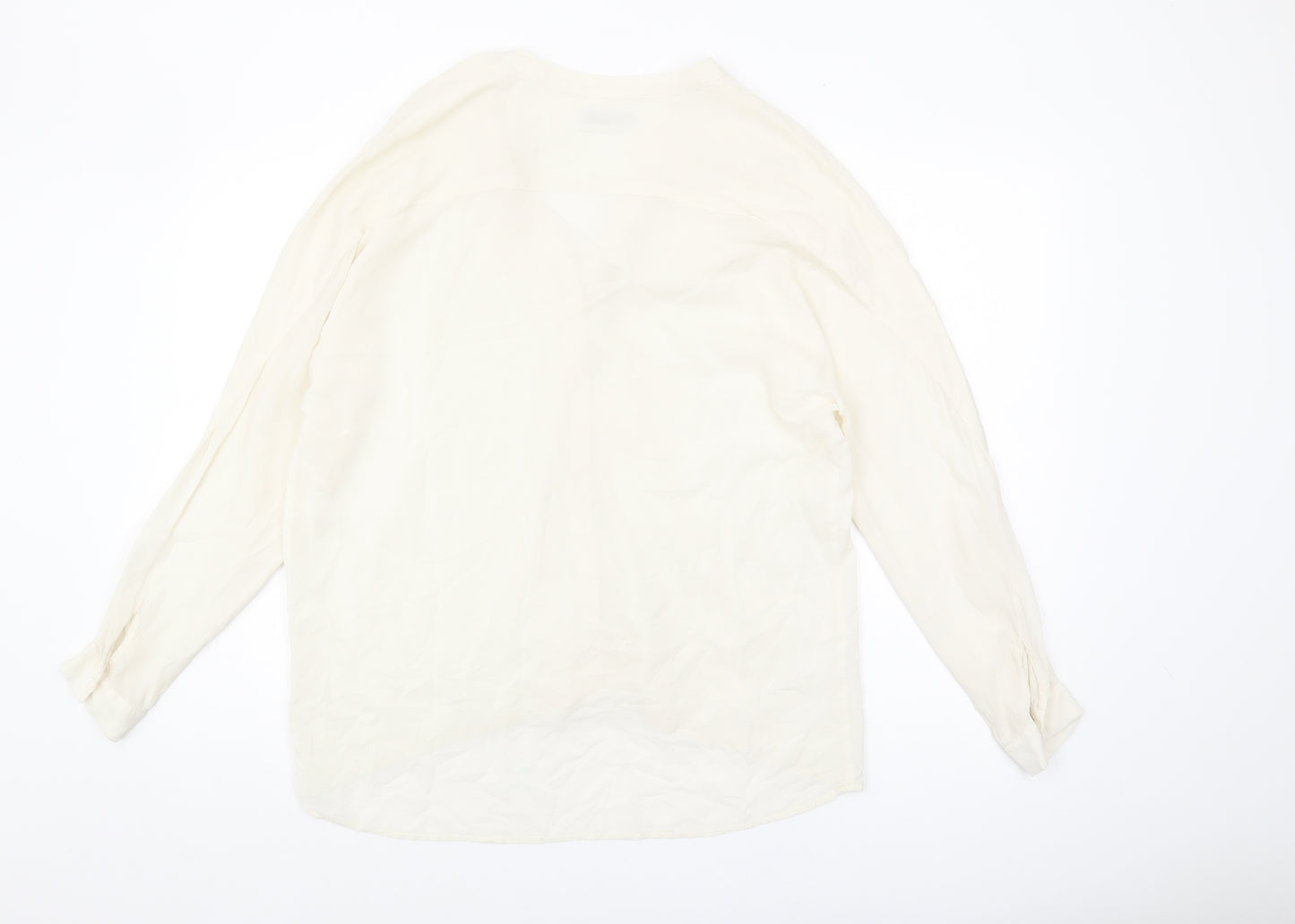 Mango Women's Ivory Long Sleeve Blouse Size S
