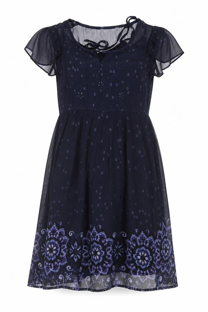 Front view of RJR.John Rocha Blue Floral Women's Dress, size 10