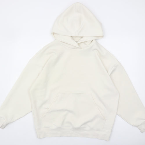 Marks and Spencer Women's White Pullover Hoodie, Size 10