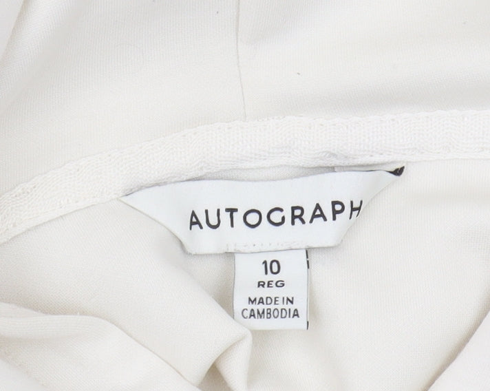 Marks and Spencer Women's White Pullover Hoodie, Size 10