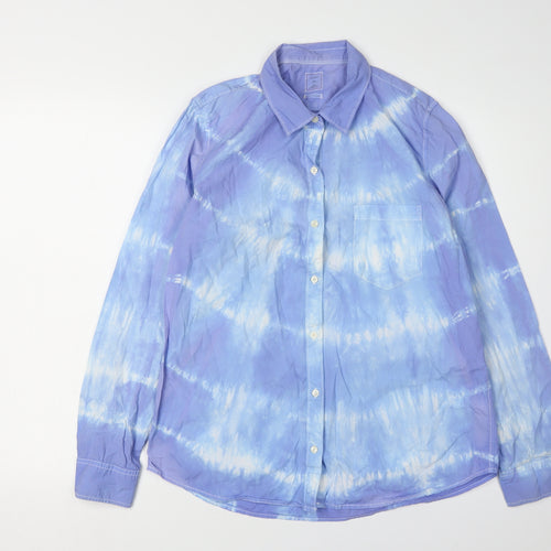 Gap Unisex Blue Tie-Dye Button-Up Shirt M