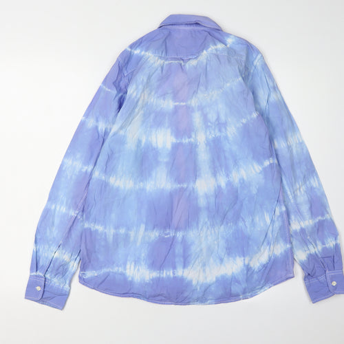 Gap Unisex Blue Tie-Dye Button-Up Shirt M
