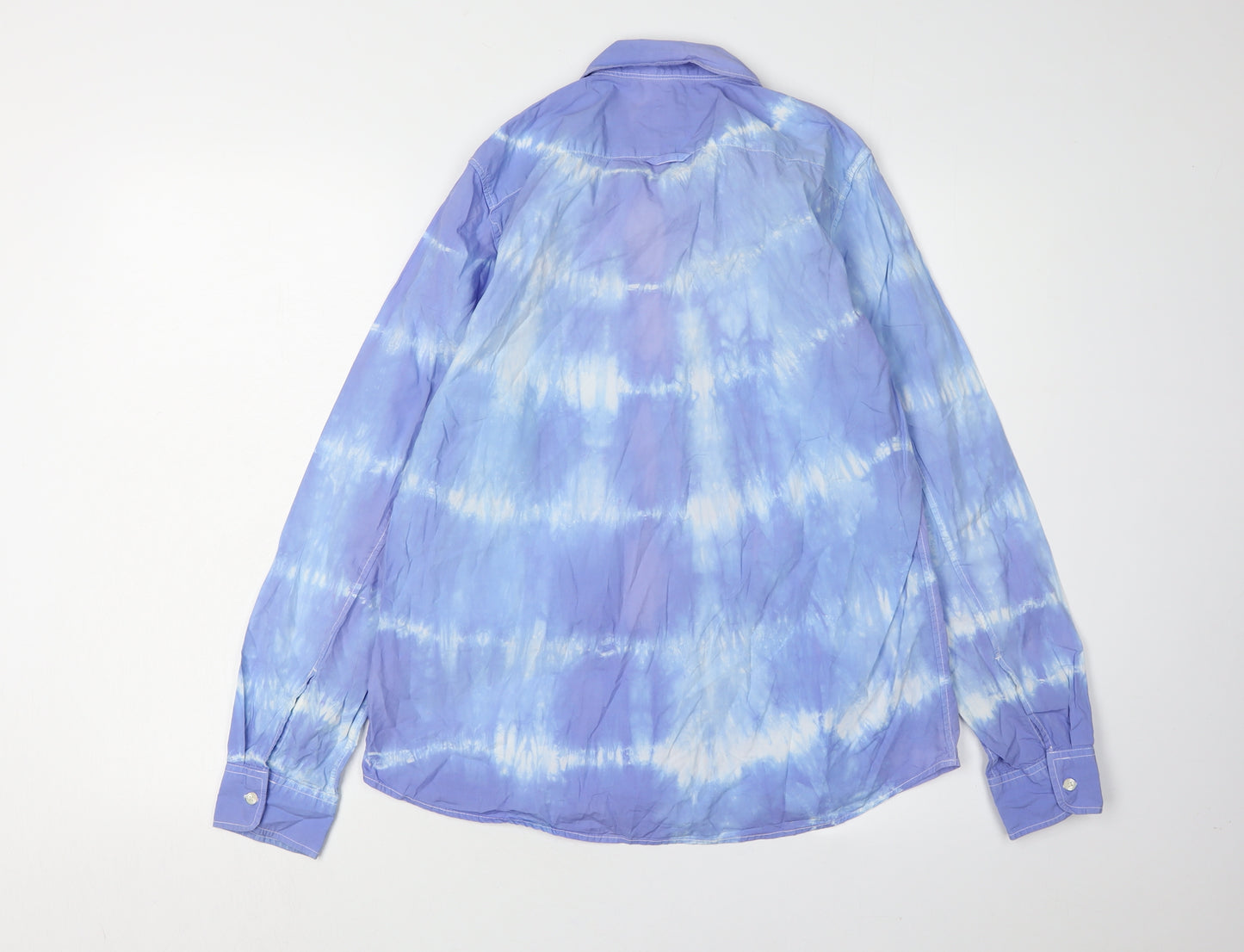 Gap Unisex Blue Tie-Dye Button-Up Shirt M