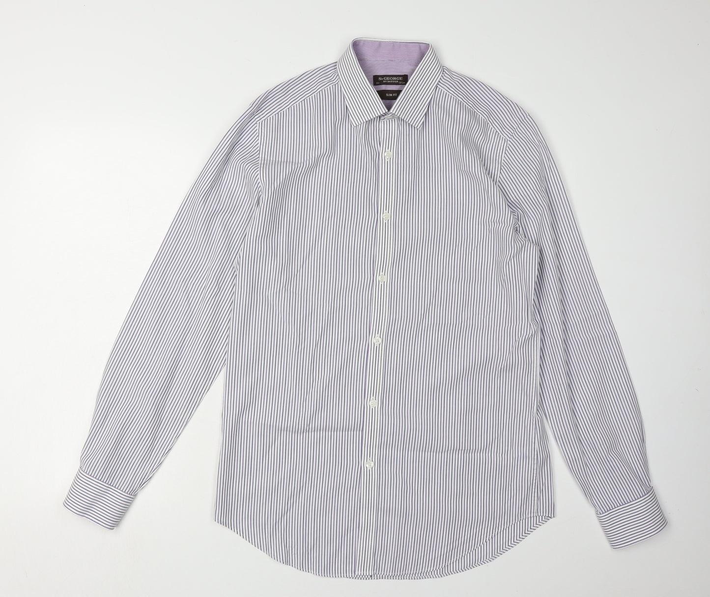 St.George by Duffer Men's Stripe Shirt Slim Fit 15.5