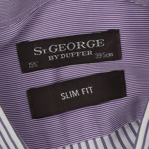 St.George by Duffer Men's Stripe Shirt Slim Fit 15.5