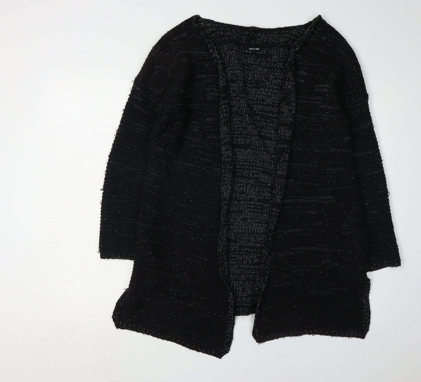 Tally Weijl Women's Black Open Front Cardigan S Knit Long Sleeve