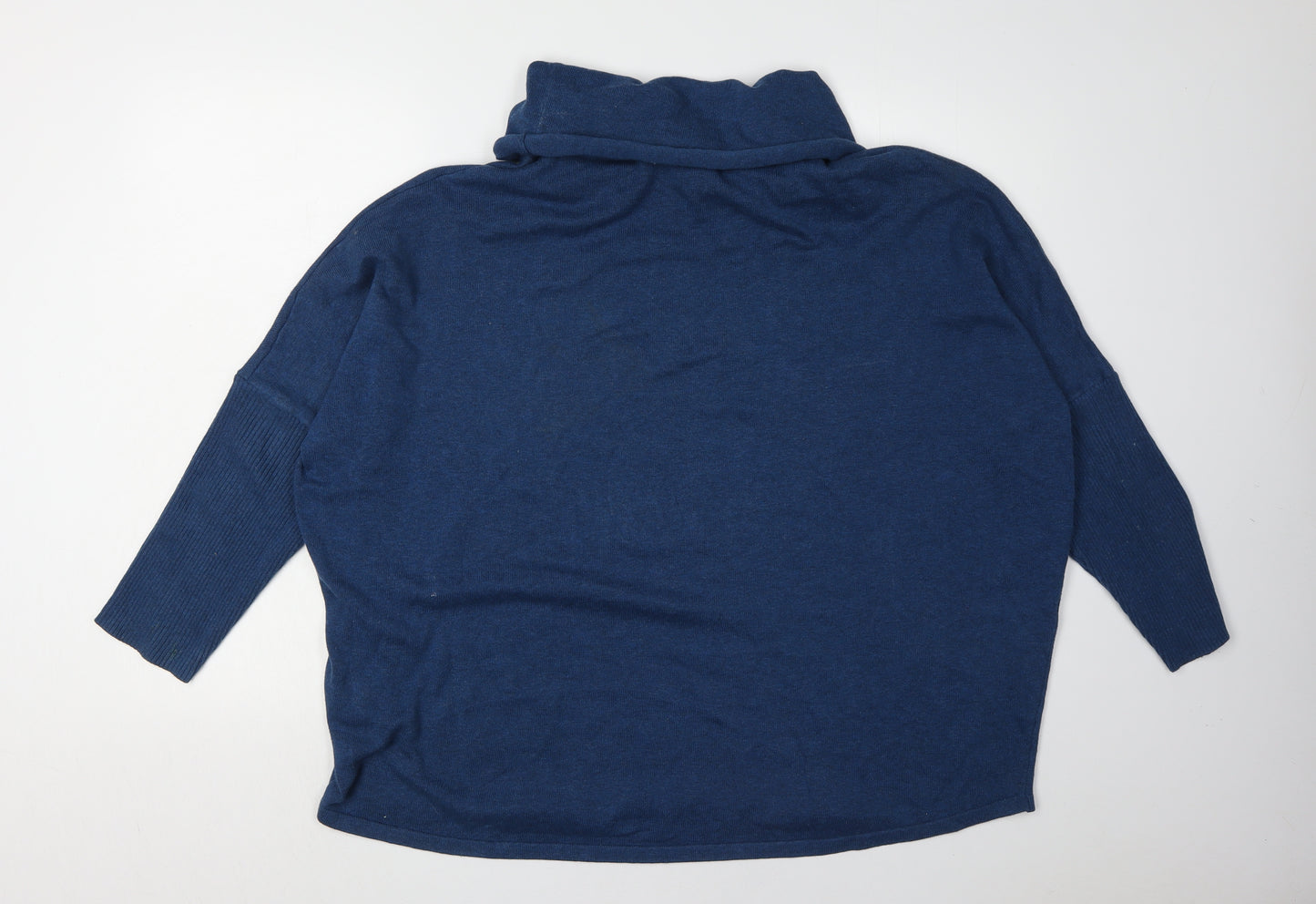 Marble Women's Blue Roll Neck Pullover Jumper Size 4