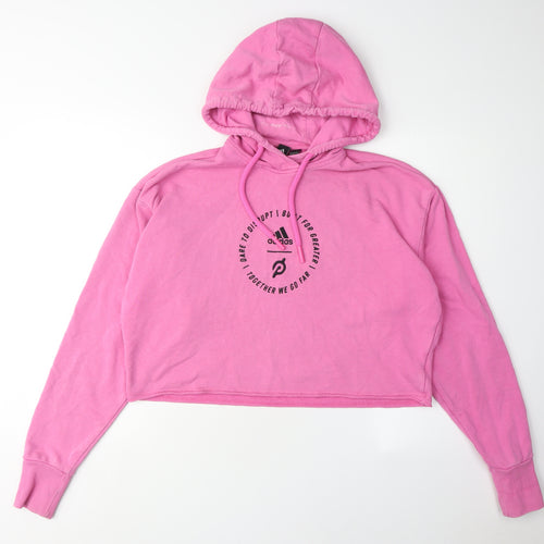 Adidas Women's Pink Hoodie Size 8 - Stylish & Comfortable