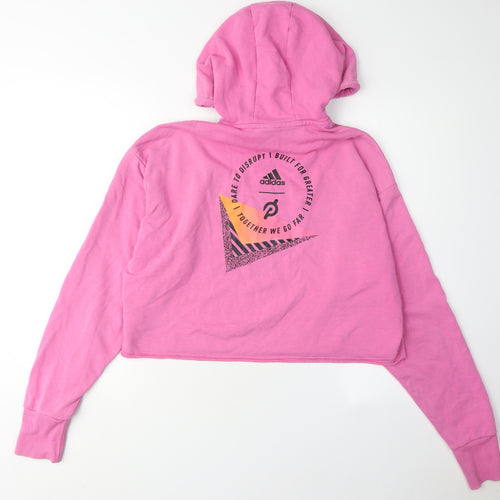 Adidas Women's Pink Hoodie Size 8 - Stylish & Comfortable