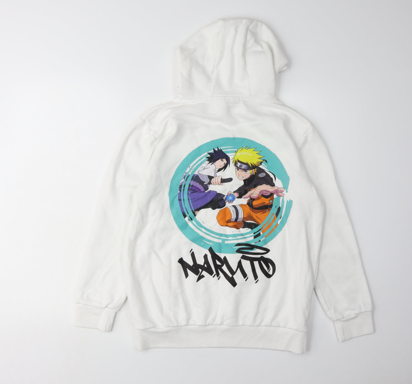 Naruto Boys White Pullover Hoodie 12-13 Years Anime Graphic