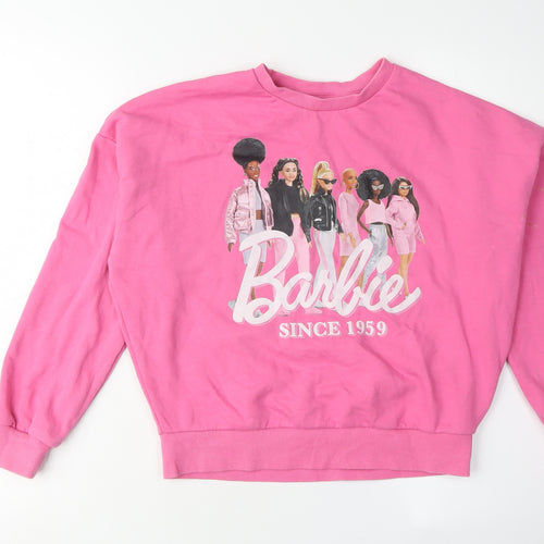 Girls Pink Barbie Sweatshirt Pullover 11-12 Years
