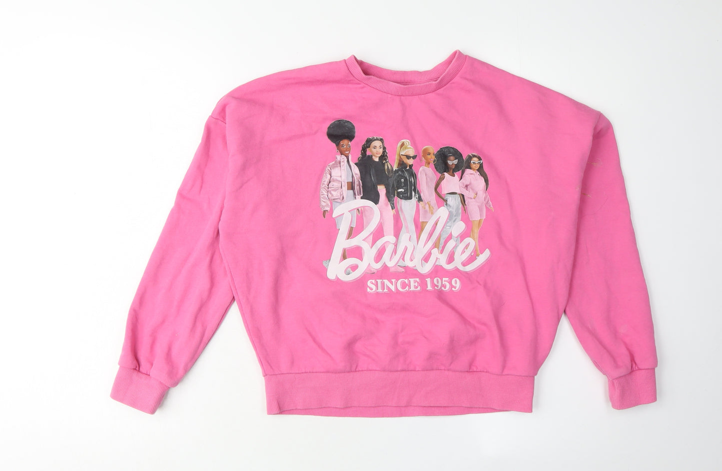 Girls Pink Barbie Sweatshirt Pullover 11-12 Years