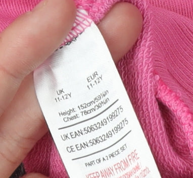Girls Pink Barbie Sweatshirt Pullover 11-12 Years