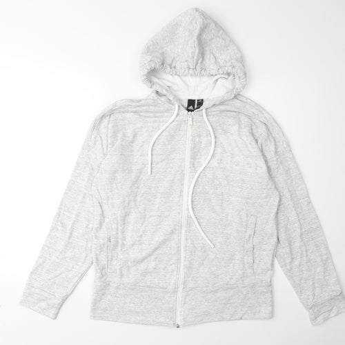 Adidas Women's Grey Full Zip Hoodie M