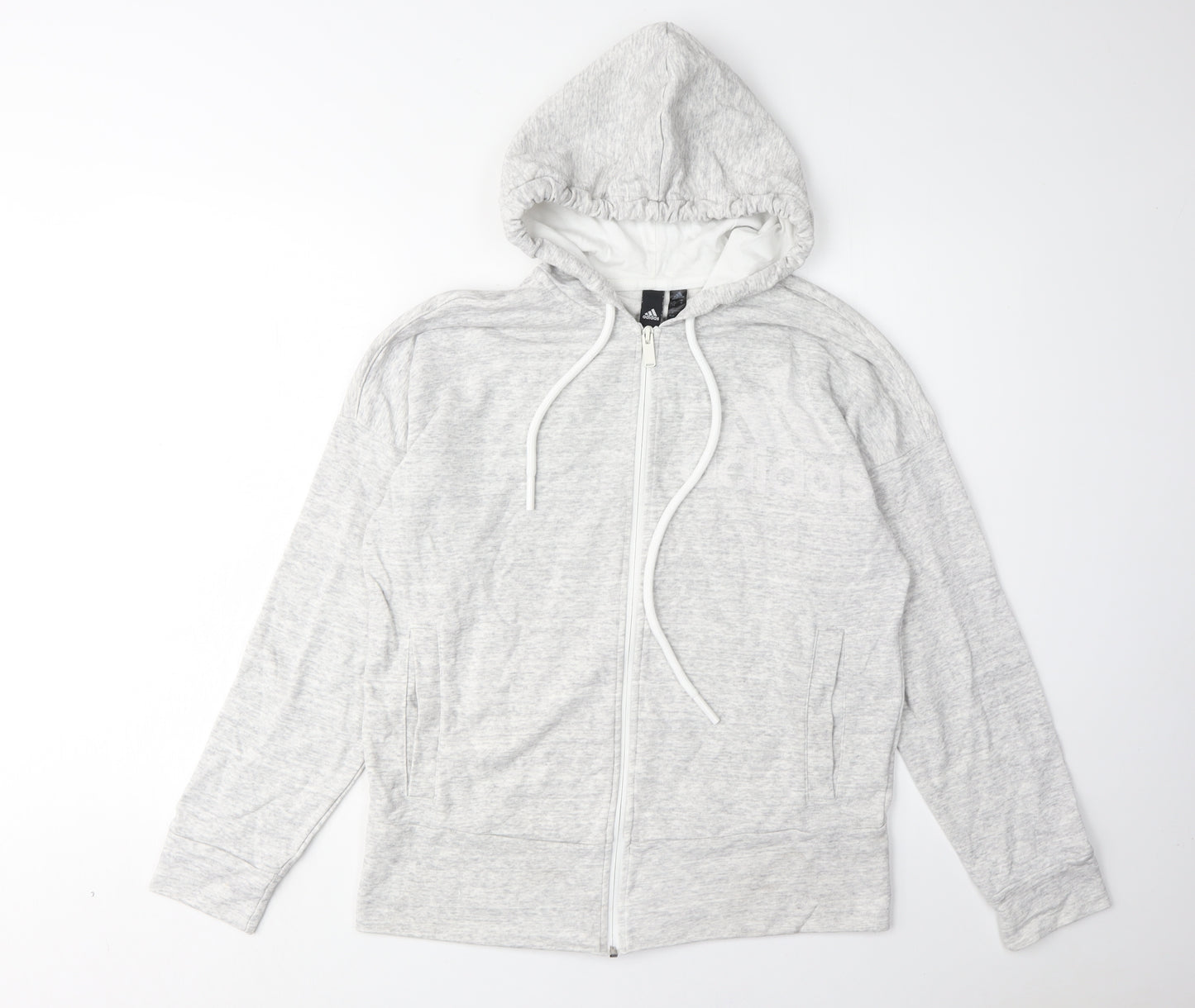 Adidas Women's Grey Full Zip Hoodie M