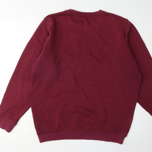 James Pringle Men's Red Crew Neck Pullover Sweatshirt M