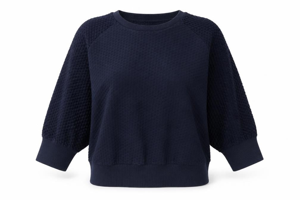 Front view of French Connection Women's Blue Pullover Sweatshirt S