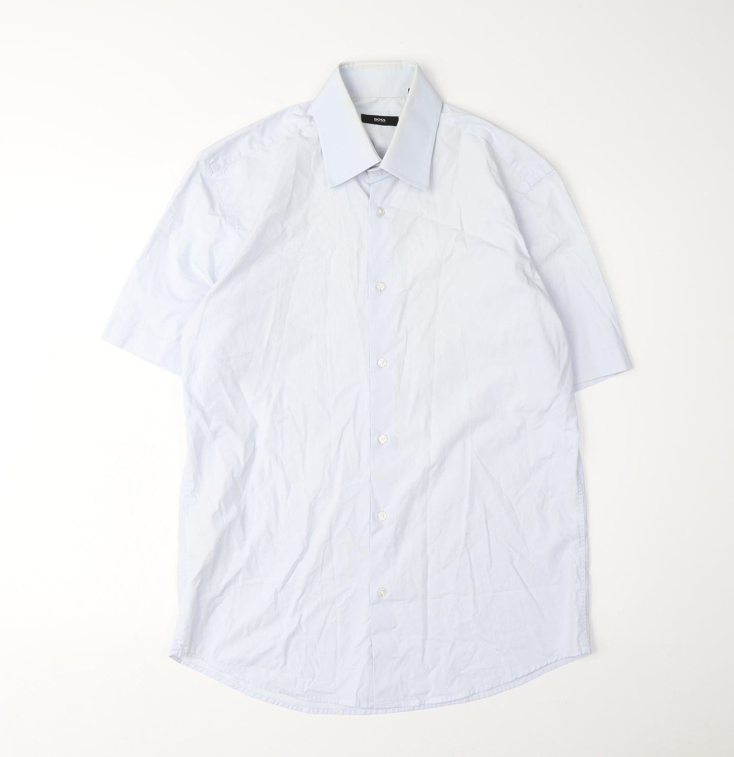 Boss Men's White Short Sleeve Button-Up Shirt Size 39