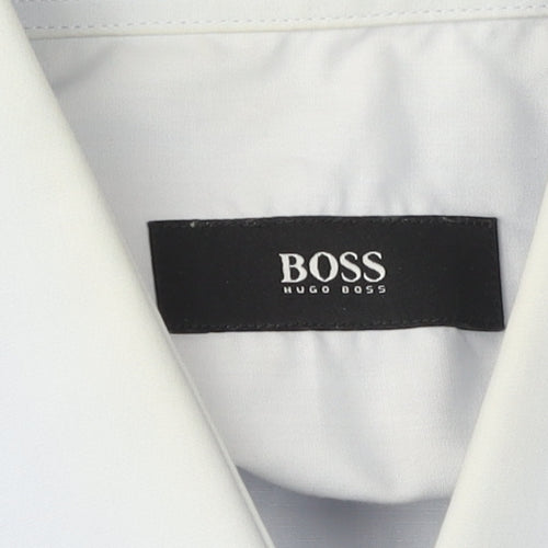 Boss Men's White Short Sleeve Button-Up Shirt Size 39