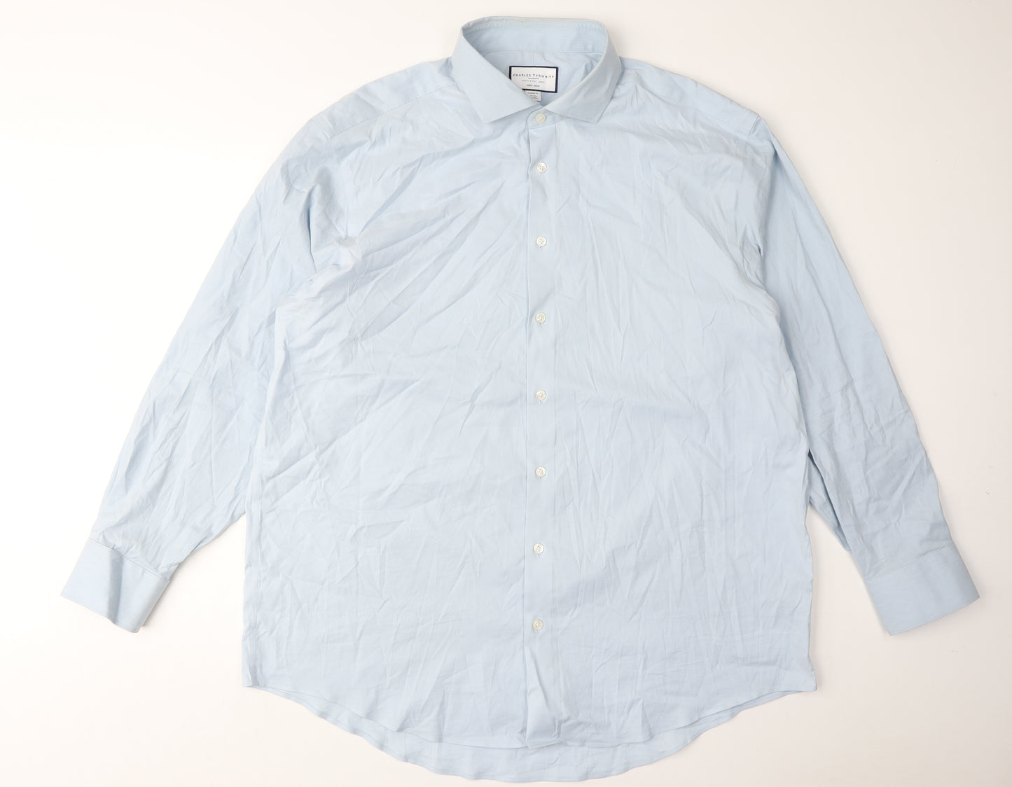 Charles Tyrwhitt Men's Blue Classic Fit Shirt 18 Long Sleeve
