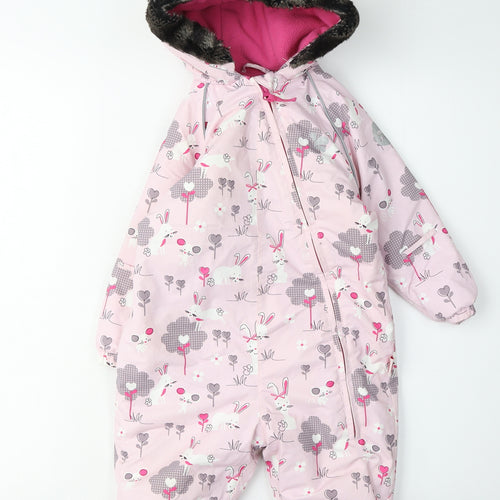 Muddy Puddles Unisex Pink Snowsuit 6-12 Months, Waterproof & Breathable
