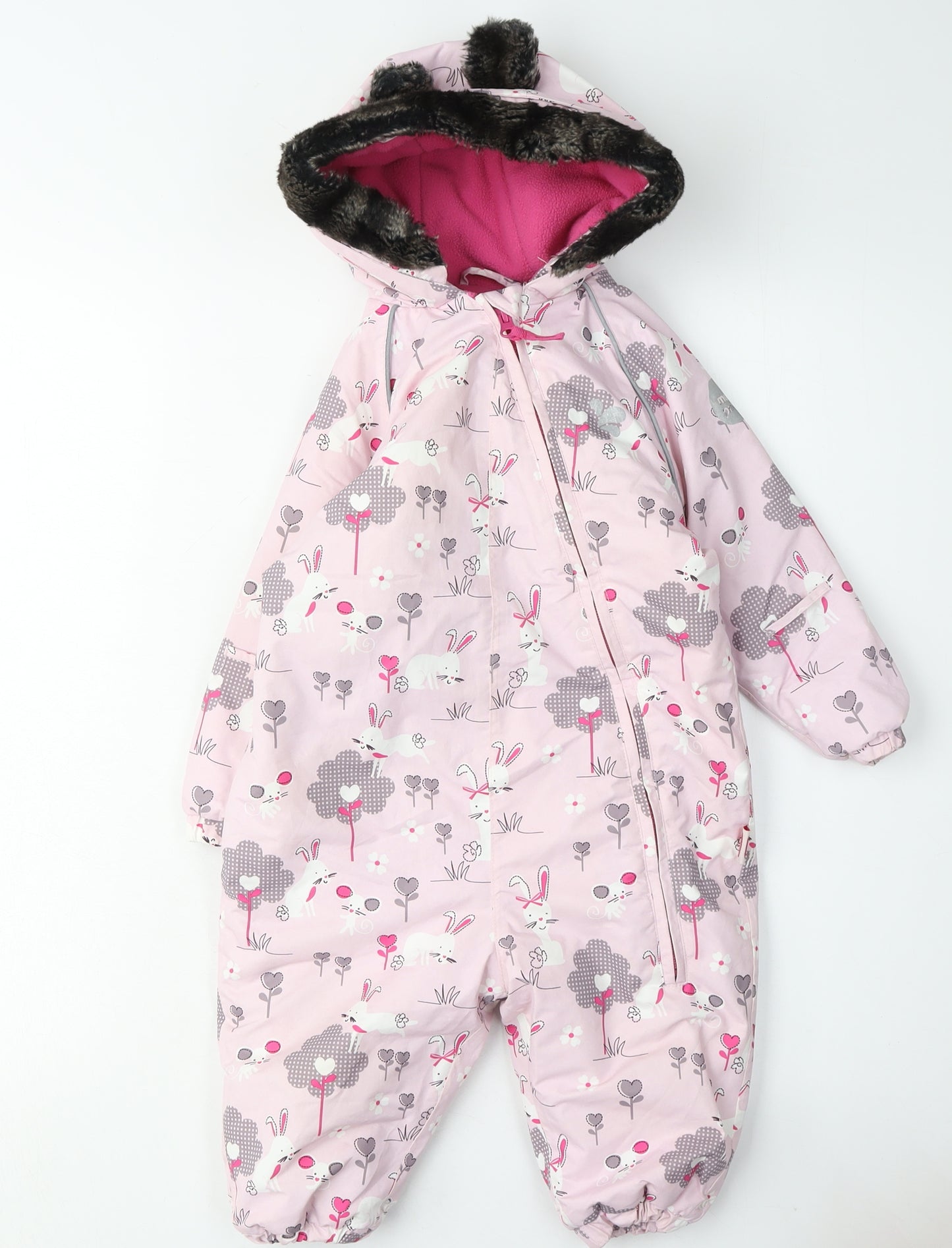 Muddy Puddles Unisex Pink Snowsuit 6-12 Months, Waterproof & Breathable