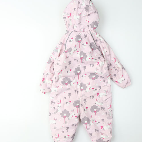 Muddy Puddles Unisex Pink Snowsuit 6-12 Months, Waterproof & Breathable