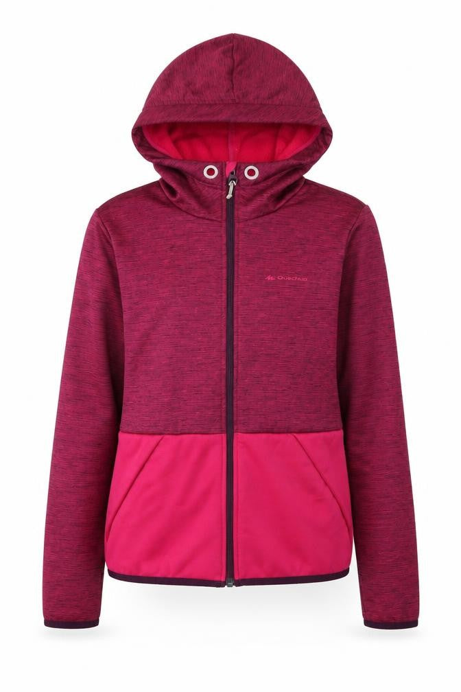 Front view of Decathlon girls’ pink track jacket, 14 years