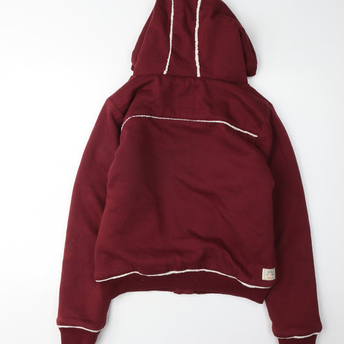 SoulCal & Co Women's Red Hooded Bomber Jacket Size 16