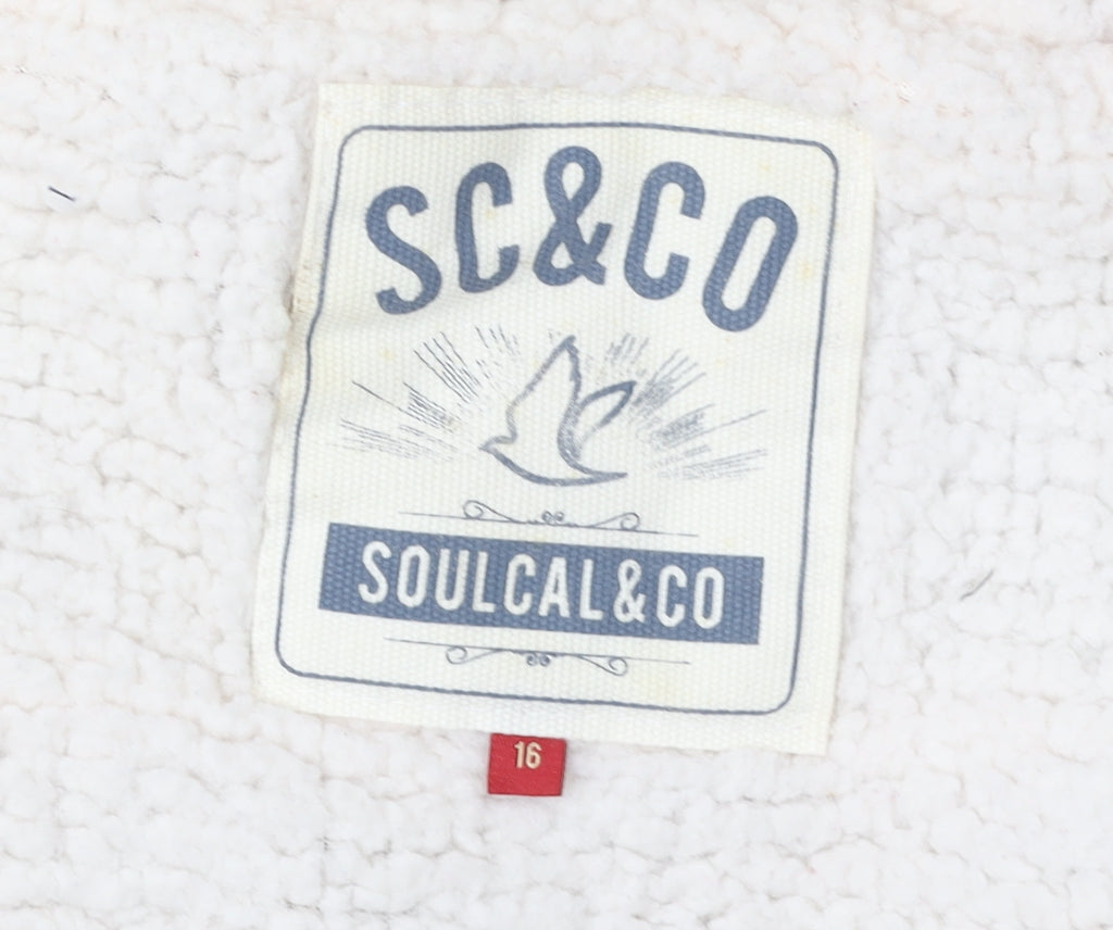 SoulCal & Co Women's Red Hooded Bomber Jacket Size 16