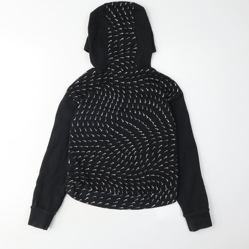 Nike Girls Black Graphic Hoodie, Size 6-7 Years, Pullover Style