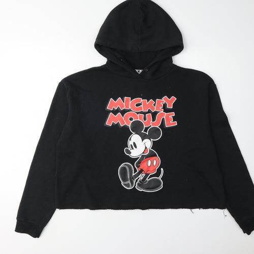 Disney Women’s Black Hoodie - L - Mickey Mouse Graphic