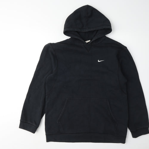 Nike Boys Black XL Pullover Hoodie with Logo, Casual Style