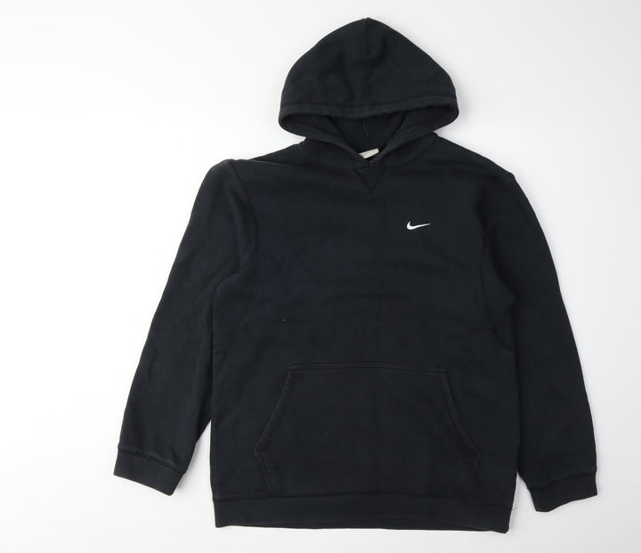Nike Boys Black XL Pullover Hoodie with Logo, Casual Style