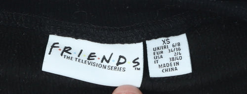 FRIENDS XS Unisex Black Pullover Sweatshirt TV Logo