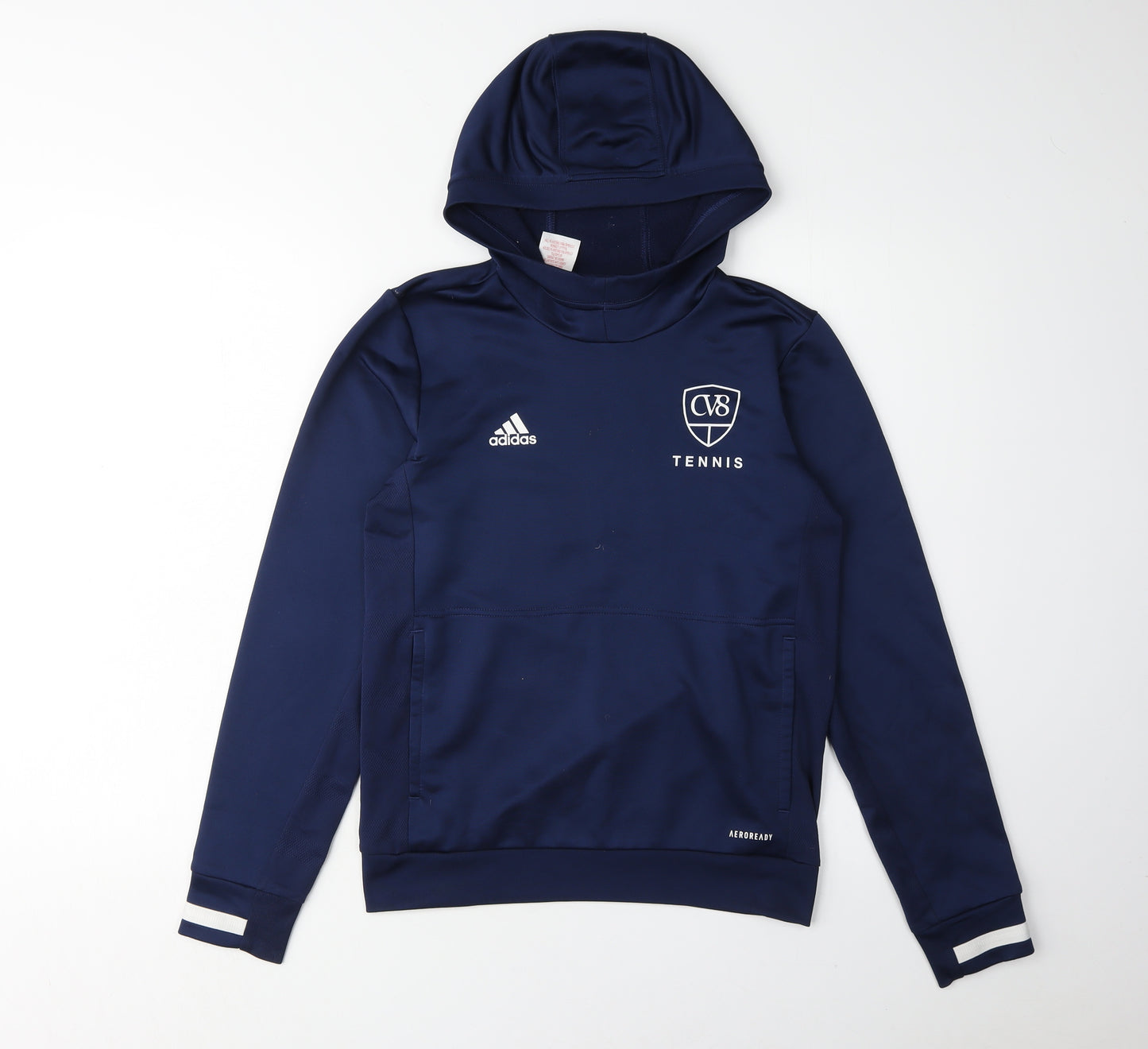 Adidas Boys Blue Pullover Hoodie 11-12 Years Sports Quick Dry