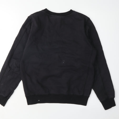 Nautica Boys Black Logo Sweatshirt, Size 10, Crew Neck