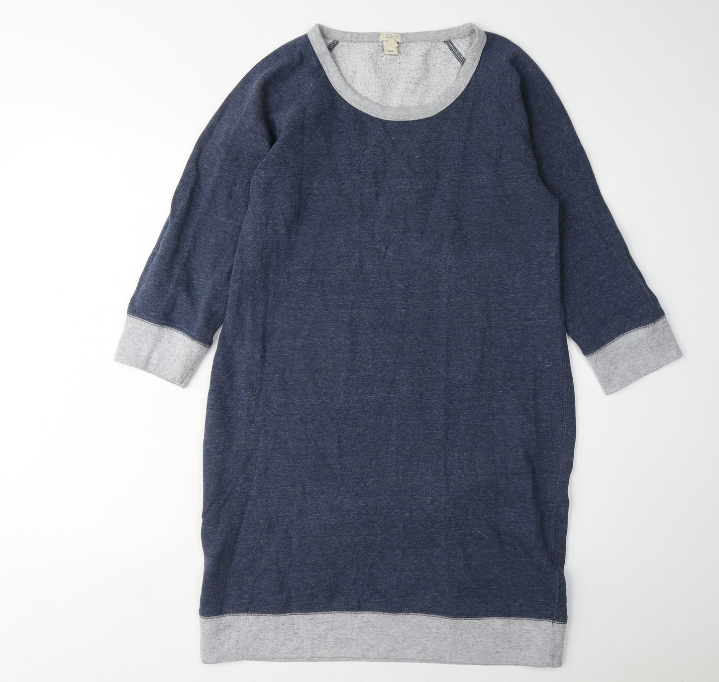 J.Crew Women's Blue Shift Dress M, 3/4 Sleeve, Casual