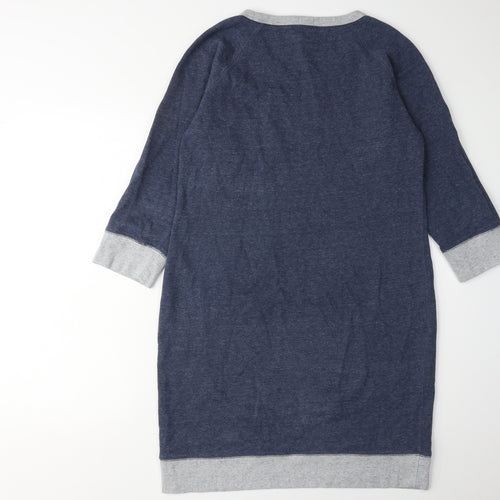 J.Crew Women's Blue Shift Dress M, 3/4 Sleeve, Casual