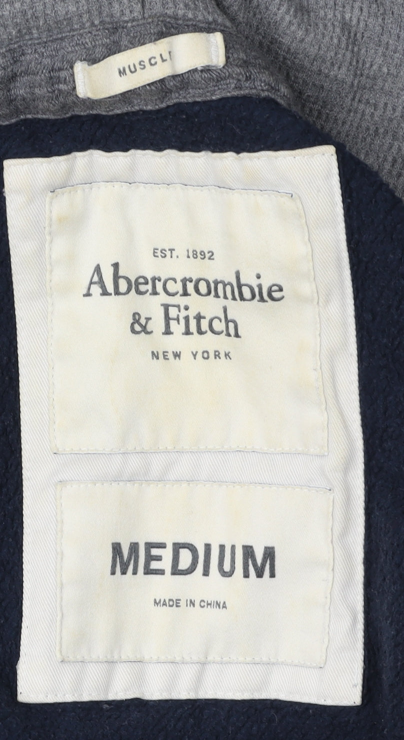 Abercrombie & Fitch Men's Blue Hoodie Medium