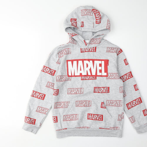 Marvel Boys Grey Pullover Hoodie, 9-10 Years, Graphic Print