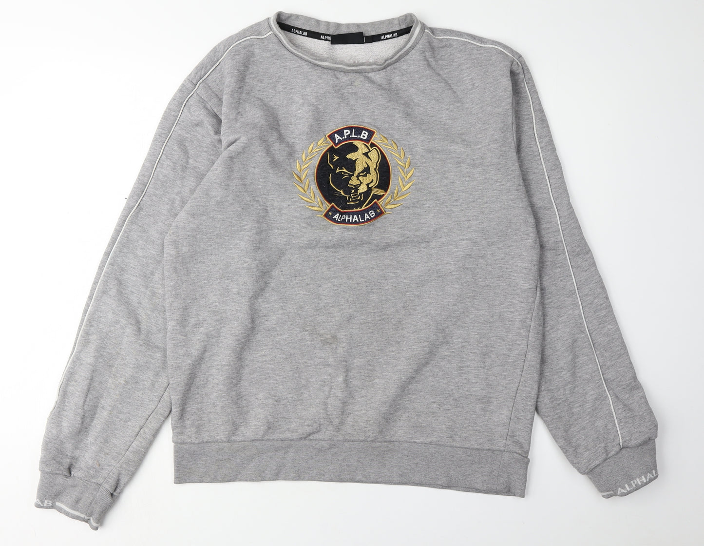 ALPHALAB Grey Mens L Pullover Sweatshirt