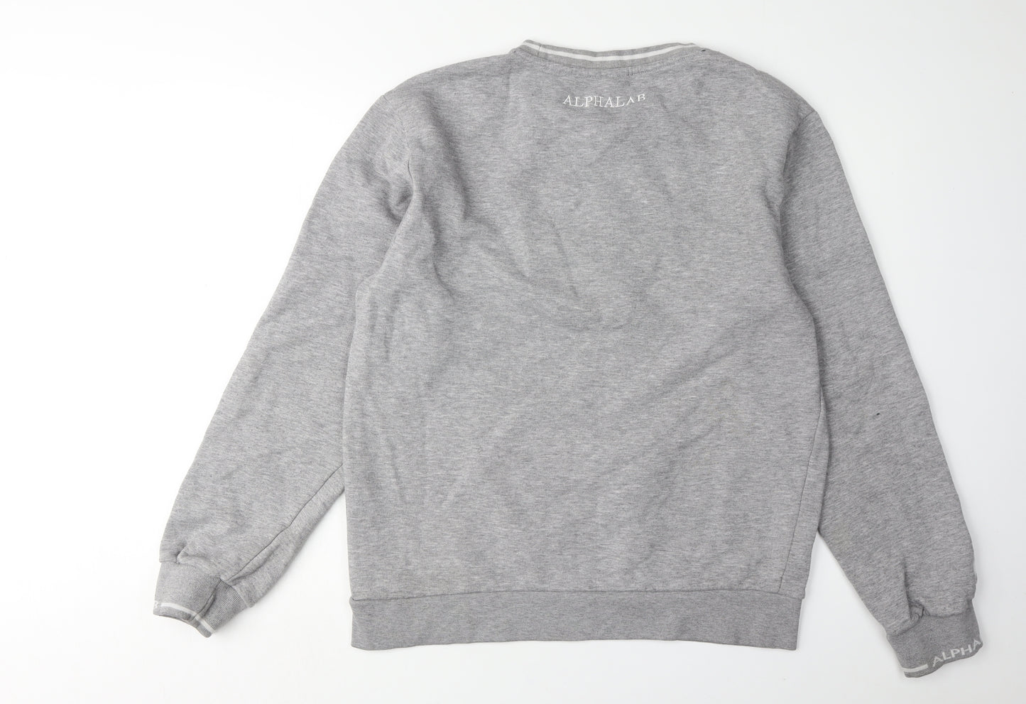 ALPHALAB Grey Mens L Pullover Sweatshirt