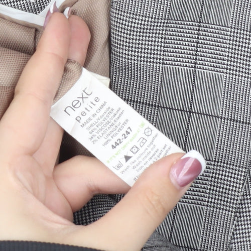 Next Women's Grey Check Suit Jacket Size 10 Petites