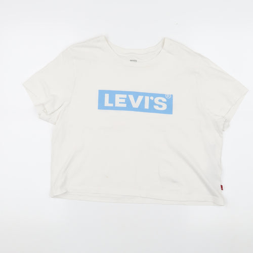 Levi's Women's White Cotton T-Shirt M Classic Casual