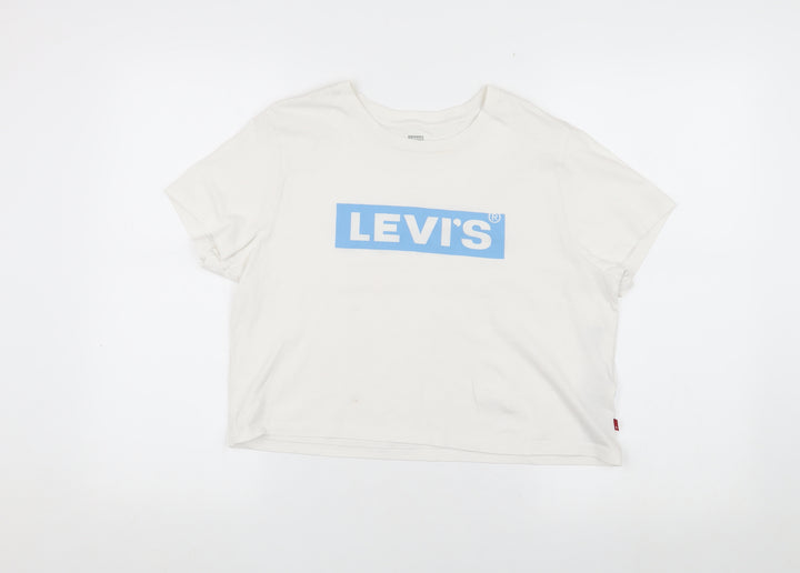 Levi's Women's White Cotton T-Shirt M Classic Casual