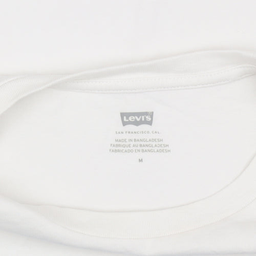 Levi's Women's White Cotton T-Shirt M Classic Casual
