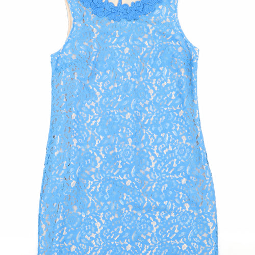 Oasis Women's Blue Sleeveless Lace Dress Size 12